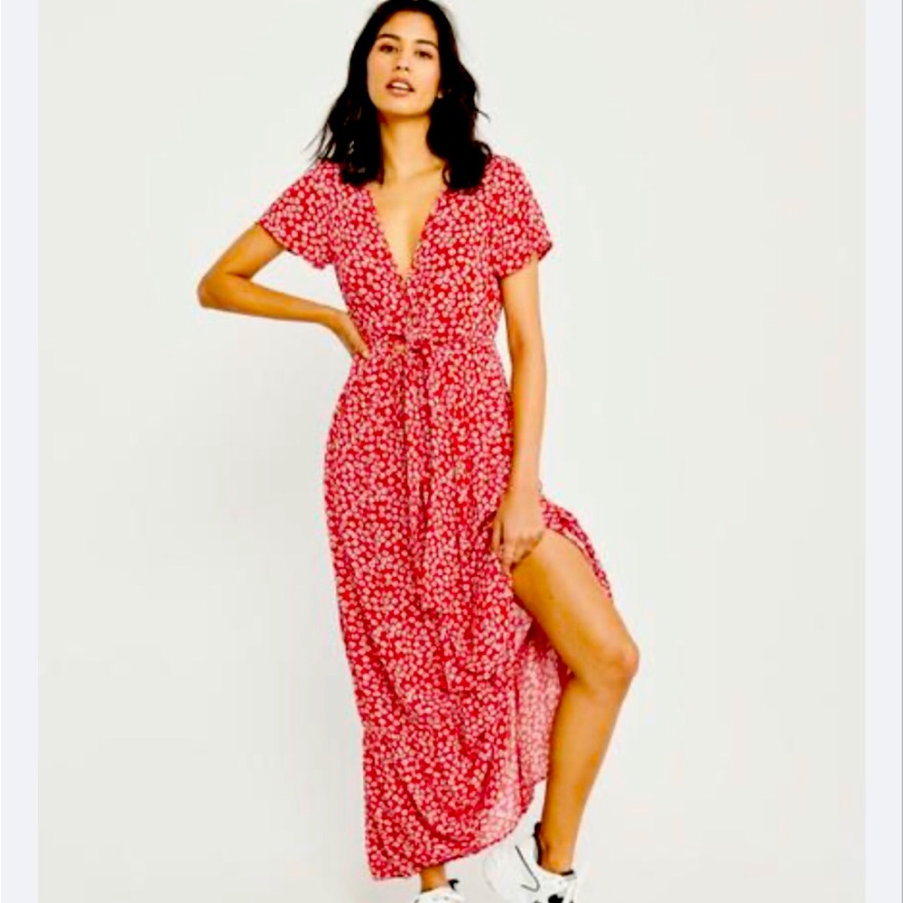 Abercrombie floral dress with slit